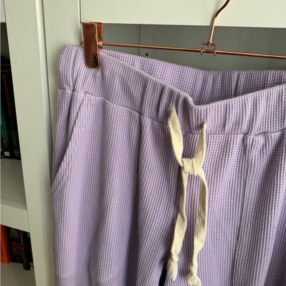 Roolee lavendar thermal waffle knit sweatshirt joggers matching lounge set - Picture 4 of 6